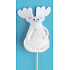 Rentierfigur weiße Aussparung 10 cm + Spieße