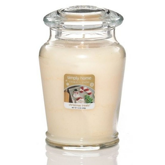 Yankee Candle Simply Home Weihnachtsleckereien - Weihnachtsgenuss Duftkerze mittleres Glas 340 g