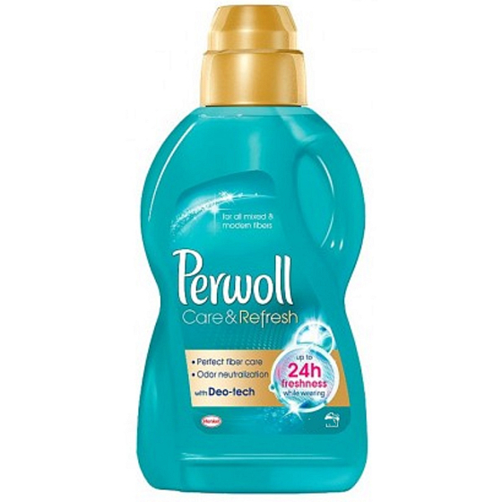 Perwoll Care & Refresh Waschgel für synthetische und gemischte Stoffe fängt und neutralisiert unerwünschte Gerüche direkt im Stoff 30 Dosen 1,8 l