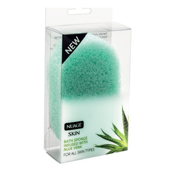 Nuagé Skin Aloe Vera Badeschwamm mit Aloe Vera für alle Hauttypen 11 x 7 cm