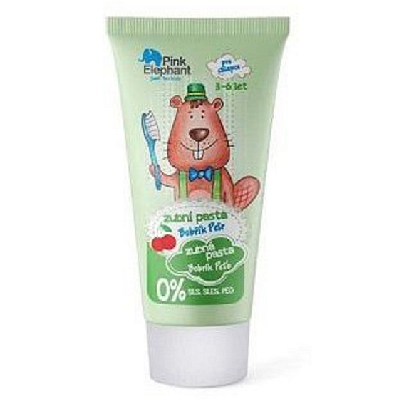 Pink Elephant Biber Peťko mit Kirschgeschmack Zahnpasta für Kinder 50 ml