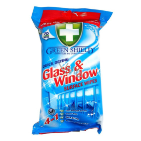 Green Shield 4in1 Fenster und Glasoberflächen Nassreinigungstücher 70 Stück