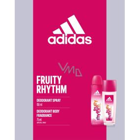 Adidas Fruity Rhythm parfümiertes Deo-Glas 75 ml + Deo-Spray 150 ml, Kosmetik-Set für Frauen