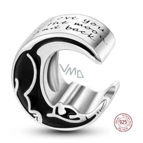 Sterling Silber 925 Ich liebe dich bis zum Mond und zurück, Liebesperlenarmband