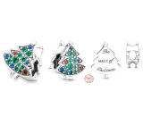 Charm Sterling Silber 925 Weihnachtsbaum, Weihnachtsanhänger, Weihnachtsarmband Perle