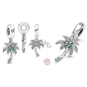Charm Sterlingsilber 925 Palme und Kokosnüsse, Anhänger für Armband Natur Charm Sterlingsilber 925 Palme und Kokosnüsse, Anhänger für Armband Natur