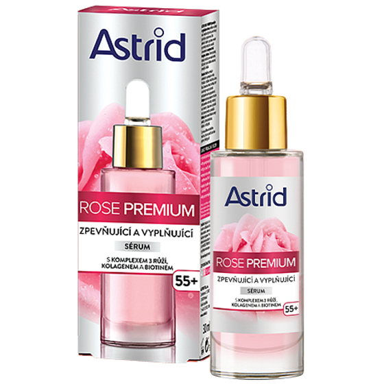 Astrid Rose Premium 55+ straffendes und aufpolsterndes Serum für reife Haut 30 ml