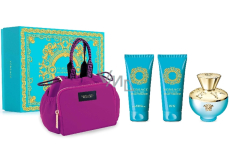 Versace Dylan Turquoise Eau de Toilette 100 ml + Körpergel 100 ml + Duschgel 100 ml + Handtasche, Geschenkset für Frauen