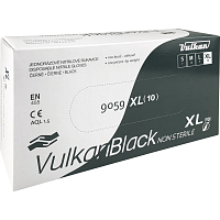 VulkanBlack schwarze Einweg-puderversiegelte Nitrilhandschuhe, Größe XL, 100 Stück