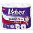 Velvet Turbo Duo Papiertücher 3-lagig, 165 Stück, 36,3 m auf Rolle, 2 Rollen