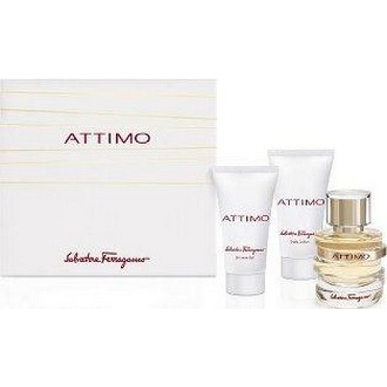 Salvatore Ferragamo Attimo parfümiertes Wasser für Frauen 50 ml + Körperlotion 50 ml + Duschgel 50 ml, Geschenkset