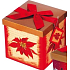 Angel Folding Geschenkbox mit Band Weihnachten rot-beige mit rotem Band 1373 M + 17 x 17 x 17 cm 1 Stück