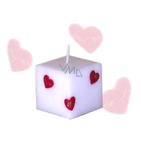 Lima Valentinstag Kerze weißer Würfel 45 x 45 mm 1 Stück