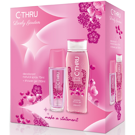 C-Thru Lovely Garden parfümiertes Deodorantglas für Frauen 75 ml + Duschgel 250 ml, Kosmetikset