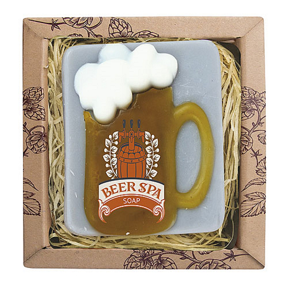 Bohemia Gifts Beer Spa mit Glycerinextrakt aus Bierhefe und Hopfen handgemachter Toilettenseife in einer Schachtel mit 85 g