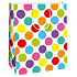 Ditipo Geschenk Papiertüte 26,4 x 13,7 x 32,4 cm weiße, farbige Kreise