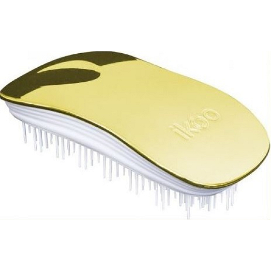 Ikoo Home Metallic Haarbürste der chinesischen Medizin Soleil Weißgold-Weiß