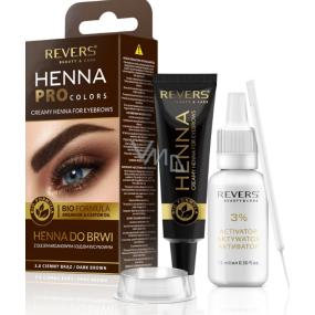 Revers Bio Henna mit Argan- und Ricinový olea-Farbe für Wimpern und Augenbrauen färbt, verdickt und verbessert das Augenbrauenwachstum Braun 15 ml + 15 ml
