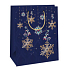 Ditipo Geschenk Papiertüte Glitter 18 x 10 x 22,7 cm blau, hängende Flocken QC