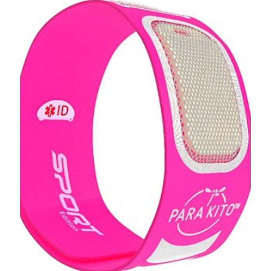 Parakito Anti-Mücken-Armband Sport pink, natürlich, nachfüllbar, wasserfest, 24h Schutz/Tag - 15 Tage pro Nachfüllung + zwei Nachfüllungen