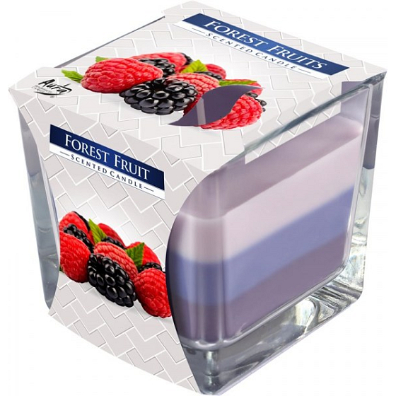 Bispol Forest Fruits - Waldfrucht dreifarbiges Duftkerzenglas, Brenndauer 32 Stunden 170 g