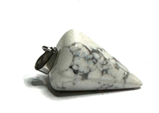 Magnesit / Howlit weißes Pendel Naturstein 2,2 cm, Reinigungsstein