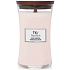 WoodWick Sheer Tuberose - Feine Tuberose-Duftkerze mit Holzdocht und Deckelglas groß 609,5 g