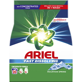 Ariel Waschmittel Pulver Mountain Spring 20 Wäschen, 1,1 kg
