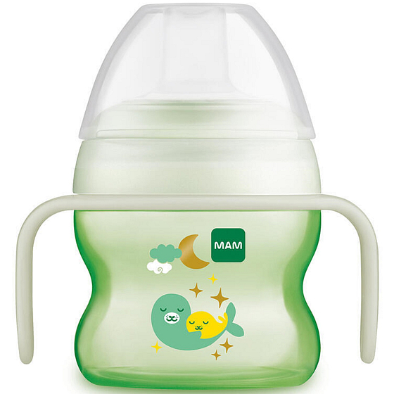 Mam Starter Cup Nachttasse mit leuchtenden Ohren 4+ Monate Seal 150 ml