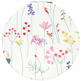 Albi Original Handtasche Spiegel Wiese Blumen Durchmesser 7 cm