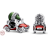 Sterling Silber 925 Festliches Auto und Weihnachtsbaum, Weihnachtsarmband Perle