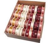Ditipo Fabric Weihnachtsband mit Draht Gold mit Fäden 4 m x 15 mm