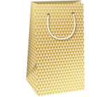 Ditipo Papier Geschenktüte QK 20 x 12 x 8 cm Gold und beige Dreiecke