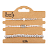Albi Kauri Muscheln Silber Armband, verstellbare Größe, Set 3 Stück