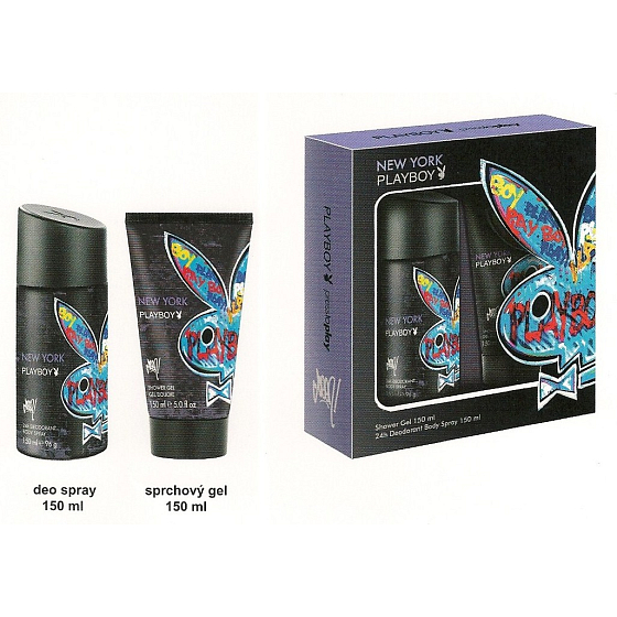 Playboy New York Deodorant Spray 150 ml + Duschgel 150 ml, Kosmetikset