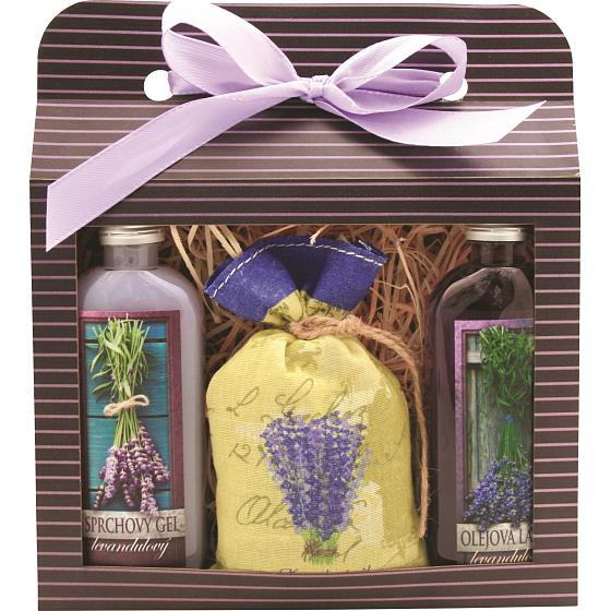Böhmen Geschenke Lavendel La Provence Duschgel 100 ml + Ölbad 100 ml + Badesalz 150 g, Kosmetikset
