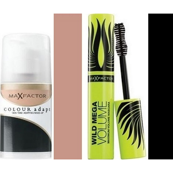 Max Factor Color Adapt Make-up 75 Golden 34 ml + Wild Mega Volume Mascara schwarz 11 ml