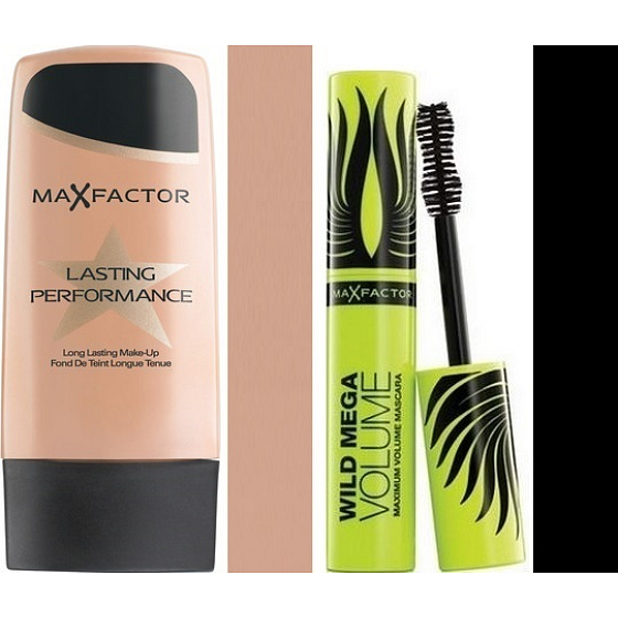 Max Factor Lasting Perfomance Make-up 105 Soft Biege 35 ml + Wild Mega Volume Mascara schwarz 11 ml