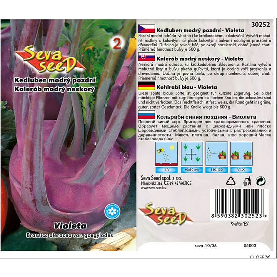 Seva Seed Kohlrabi blau spätviolett 0,6 g
