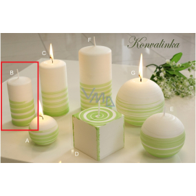 Lima Aromatische Spirale Maiglöckchen Kerze weiß - grüner Zylinder 50 x 100 mm 1 Stück