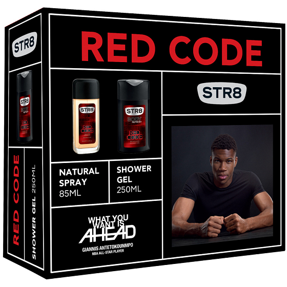 Str8 Red Code parfümiertes Deodorantglas für Männer 85 ml + Duschgel 250 ml, Kosmetikset