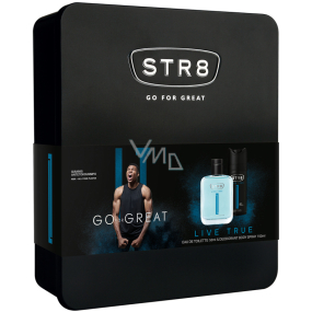 Str8 Live True Eau de Toilette für Männer 50 ml + Deodorant Spray für Männer 150 ml, Geschenkset