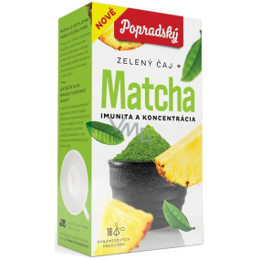 Poprad Wellness Tee aromatisierter grüner Tee + Matcha, Immunität und Konzentration 27 g, 18 Pyramidensäcke
