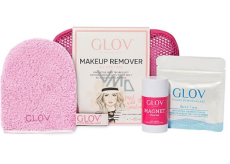 Glov Makeup Remover Travel Set Rosa Abschminkhandschuhe + Abschminkfinger für schnelle Makeup-Korrektur + Magnet Cleanser Seife + Haken + Kosmetiktasche, Kosmetikset für Frauen