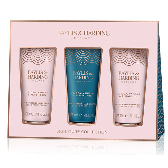 Baylis & Harding Jojoba, Vanille & Mandelöl Handcreme 3 x 50 ml, Kosmetikset für Frauen