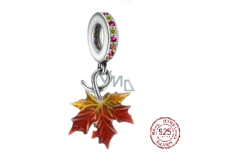 Charms Sterling Silber 925 Herbstfarben - Herbstblatt, Ahornblatt, Natur Armband Anhänger