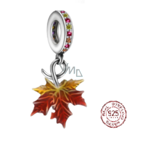Charms Sterling Silber 925 Herbstfarben - Herbstblatt, Ahornblatt, Natur Armband Anhänger
