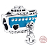 Charme Sterling Silber 925 Kreuzfahrtschiff Anlegestelle Perle auf Reise-Armband
