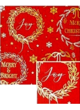 Nekupto Weihnachtsgeschenkpapier 70 x 200 cm Dunkelrot, Merry & Bright