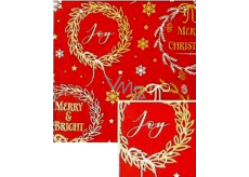 Nekupto Weihnachtsgeschenkpapier 70 x 200 cm Dunkelrot, Merry & Bright
